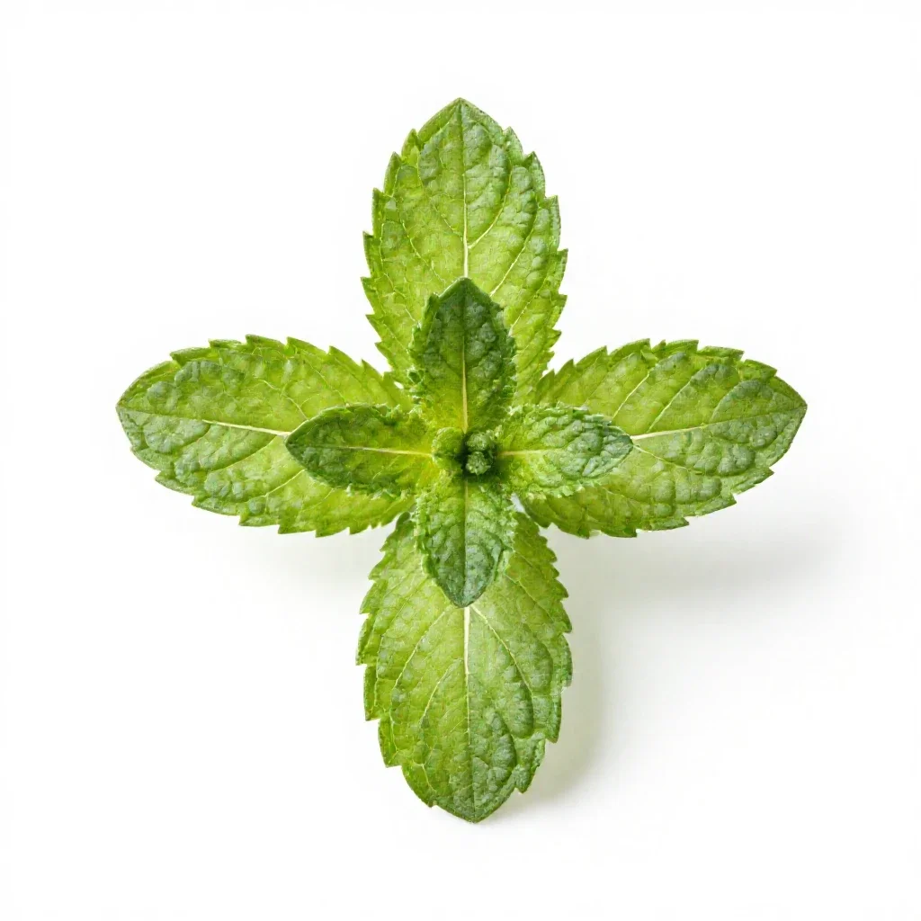Mint cutting in water isolated on a white background