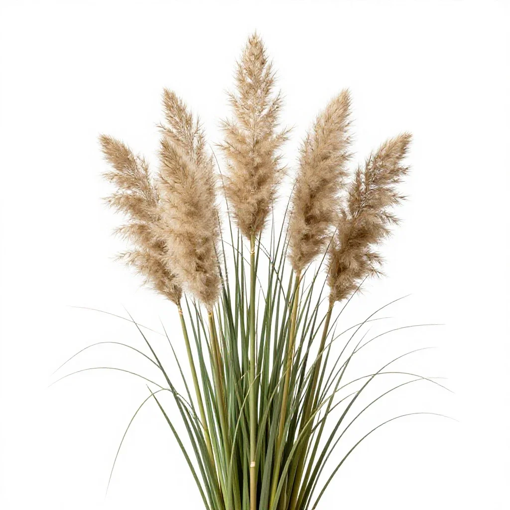 Pampas grass plume isolated on a white background