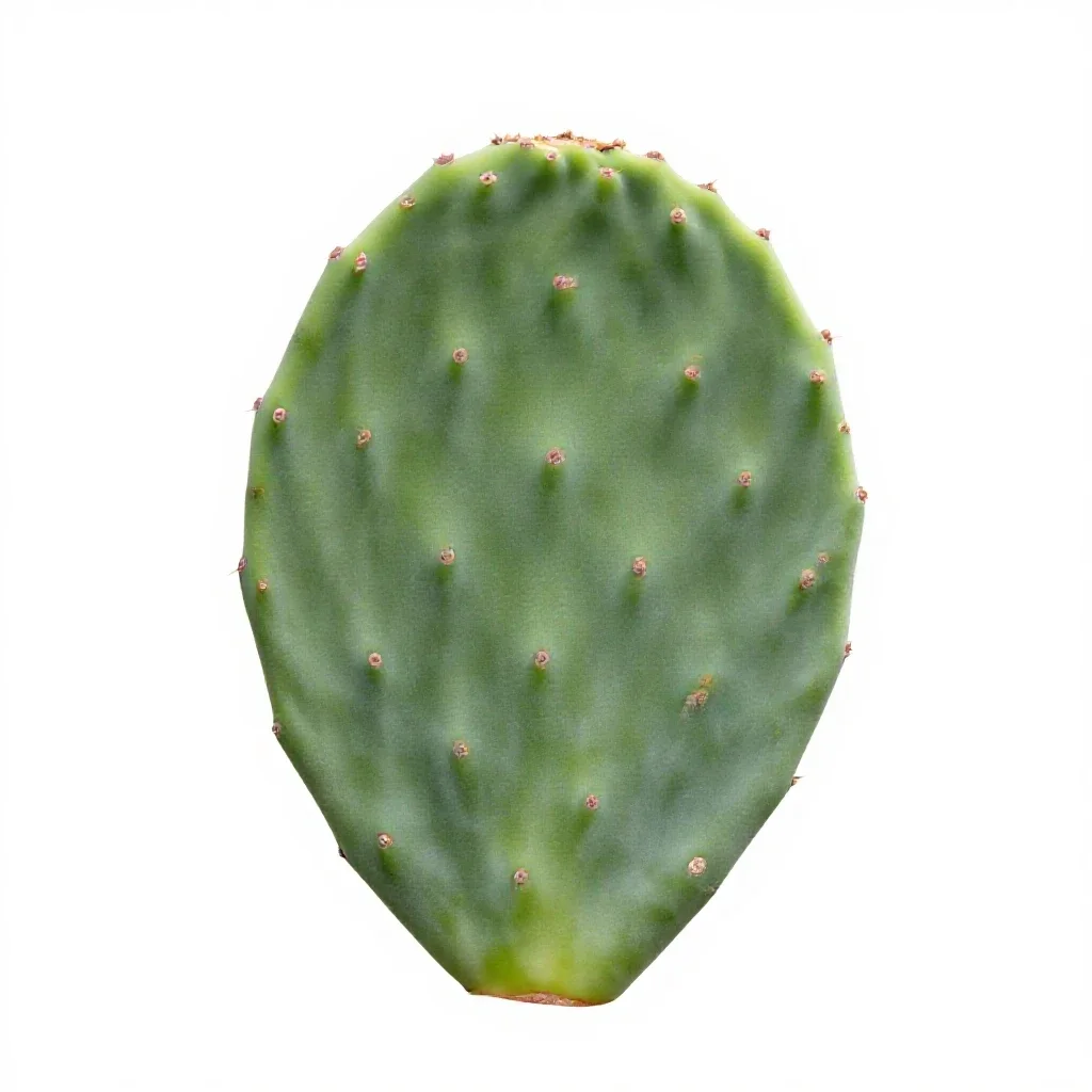 Prickly pear pad isolated on a white background