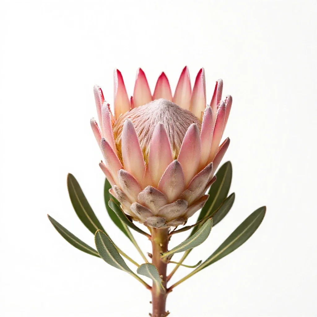 Protea flower isolated on a white background