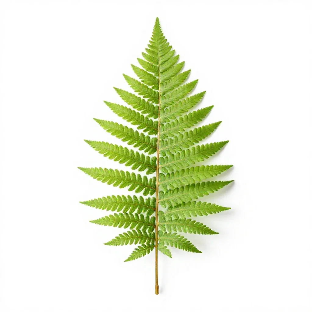 Silver fern frond isolated on a white background