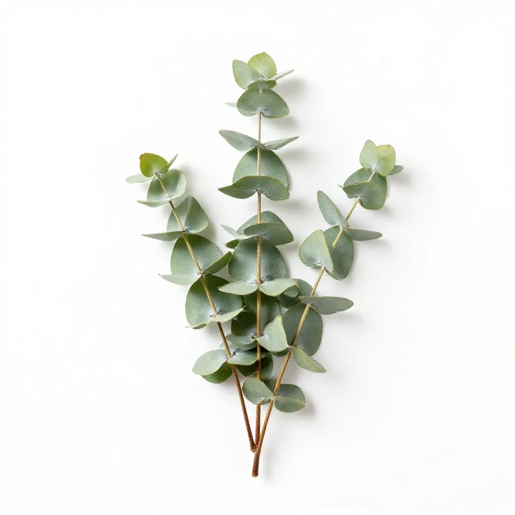 Sprig of eucalyptus isolated on a white background