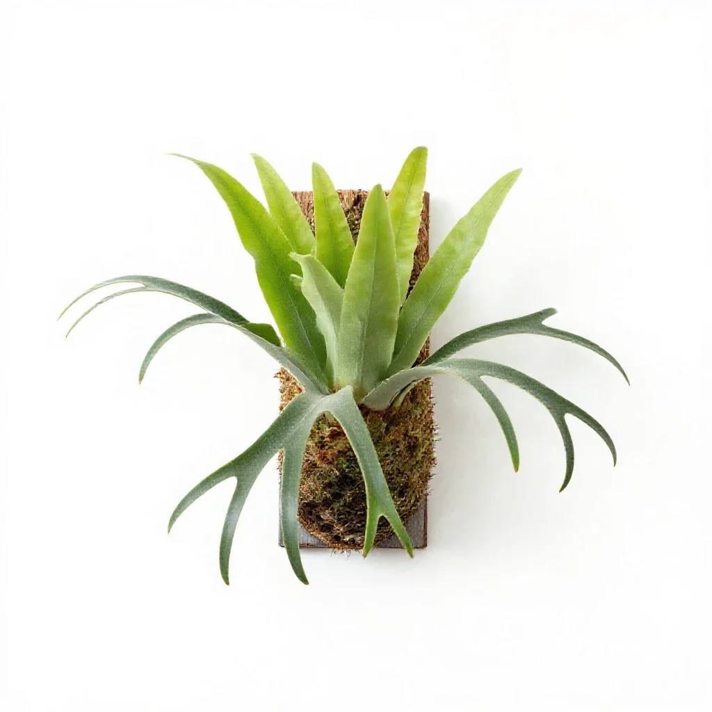 Staghorn fern mounted isolated on a white background