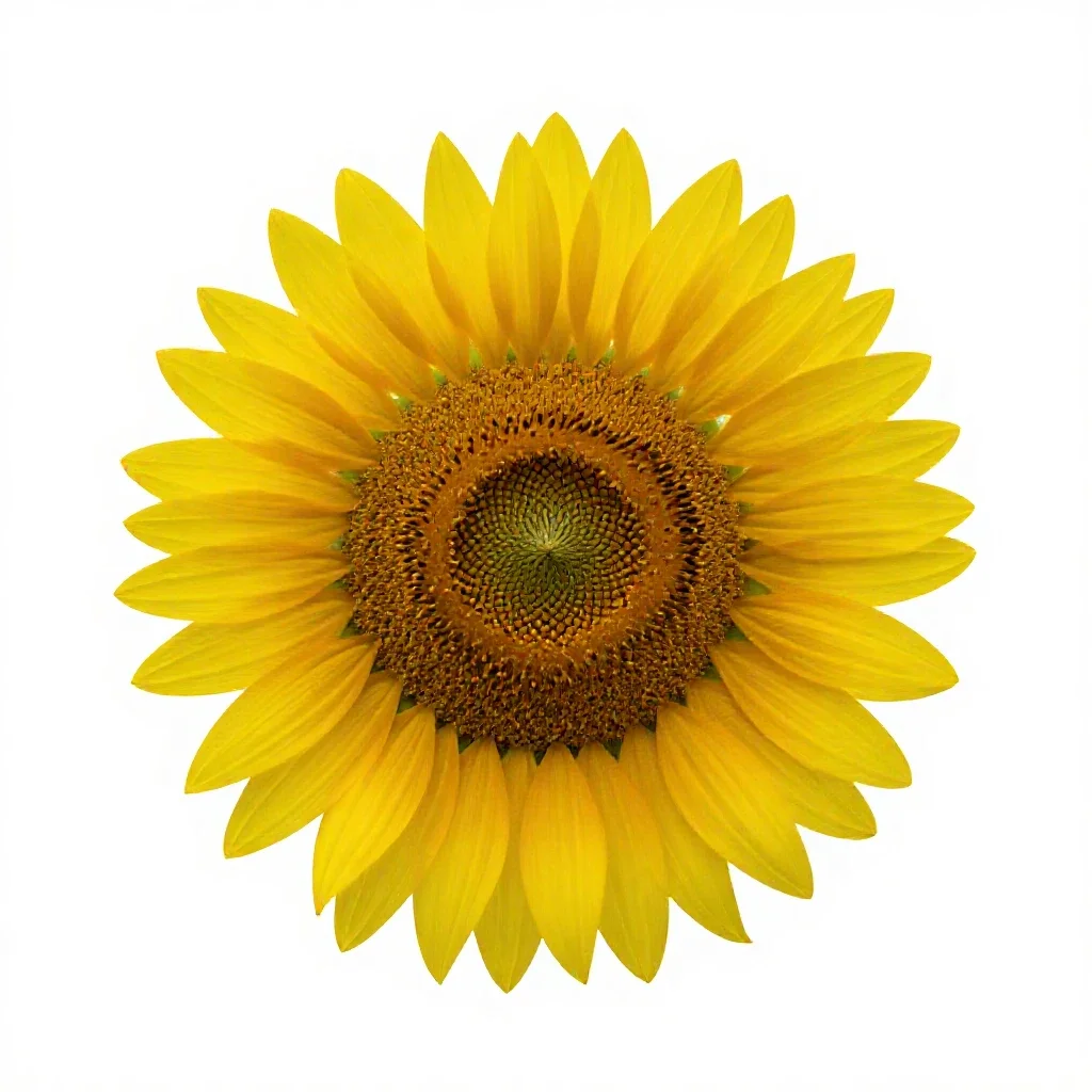 Sunflower head isolated on a white background