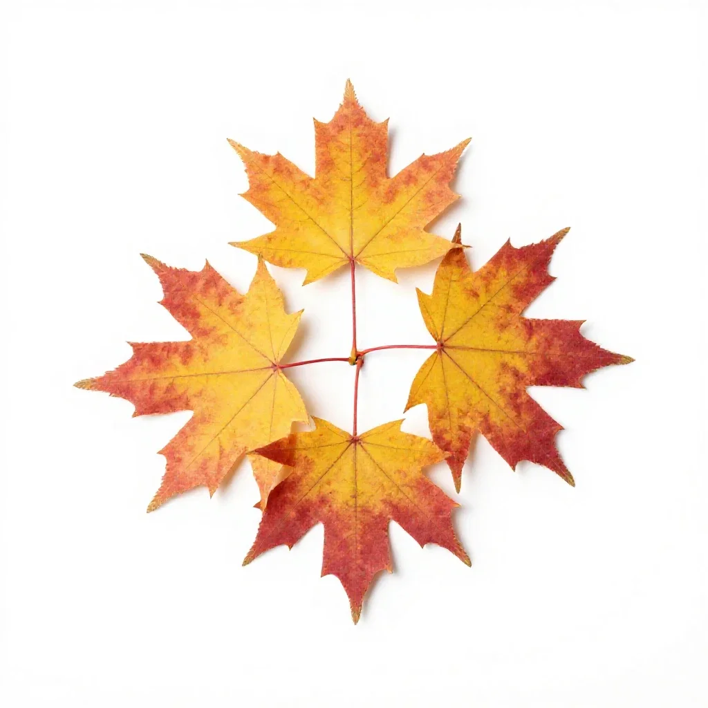 Autumn maple branch isolated on a white background