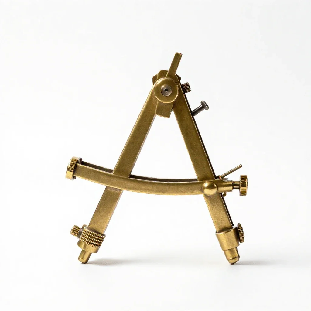 Brass sextant isolated on a white background