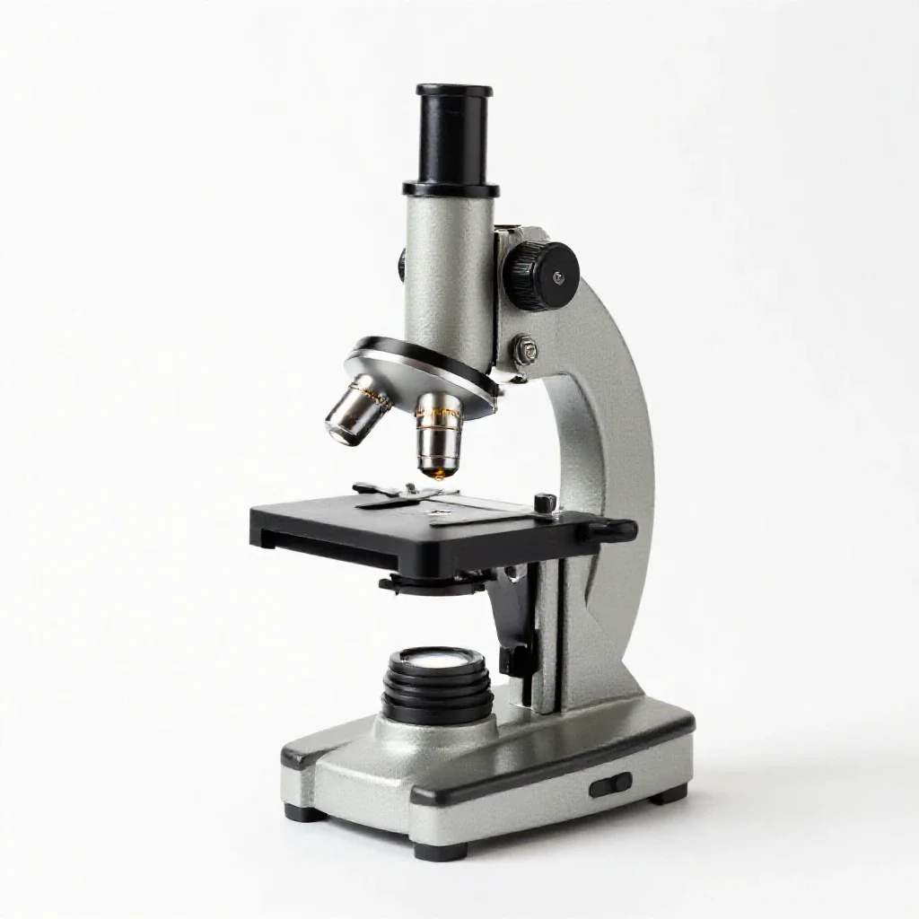 Compound microscope isolated on a white background