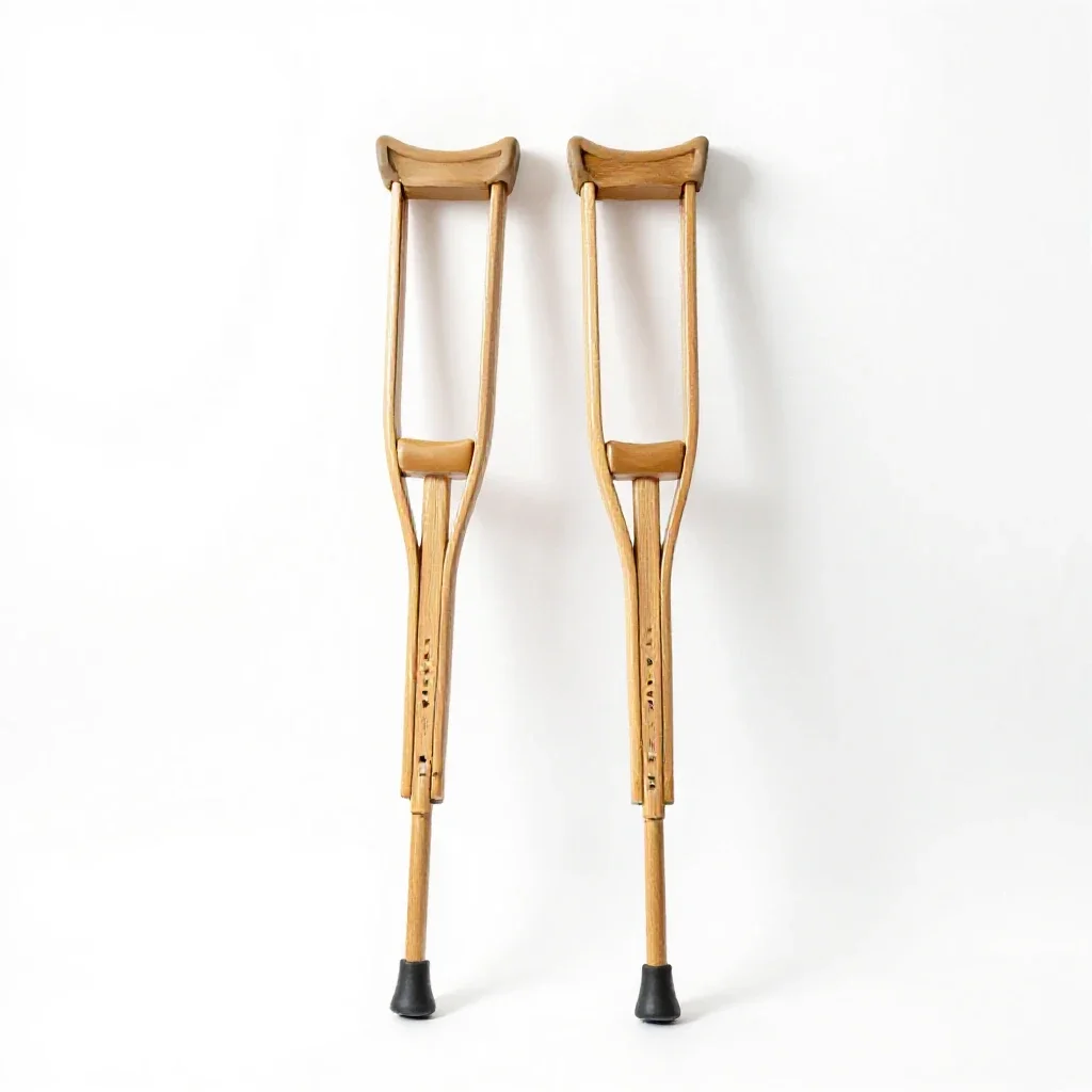 Pair of forearm crutches isolated on a white background