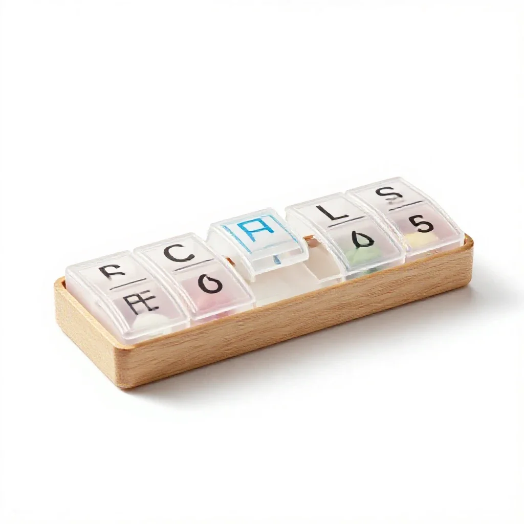 Pill organiser isolated on a white background