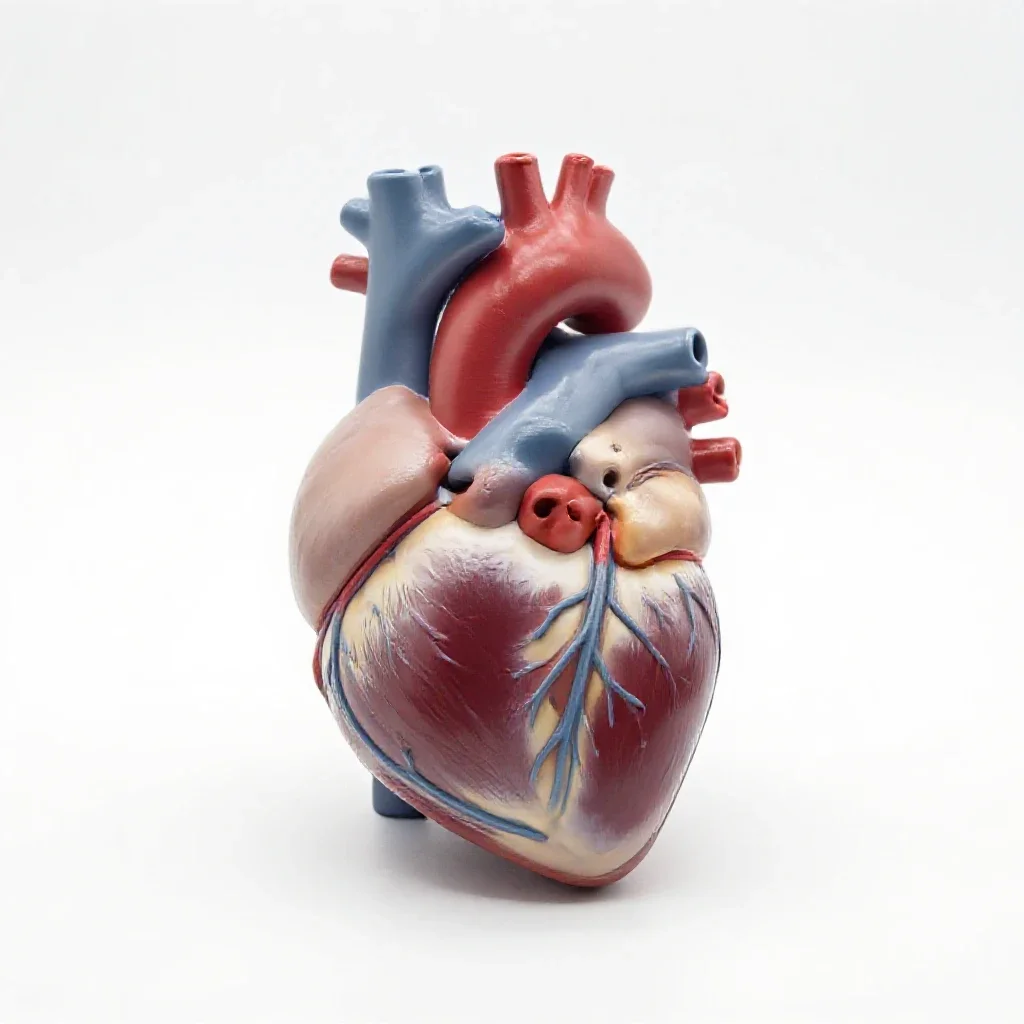 Anatomical heart model isolated on a white background