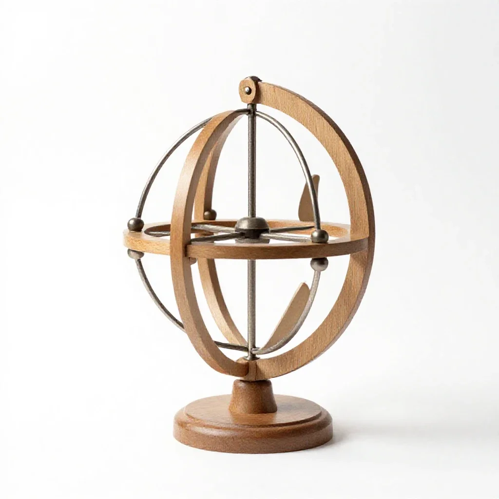 Orrery model isolated on a white background