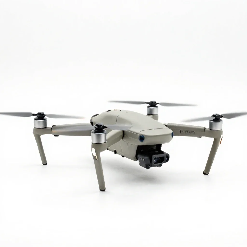 Hovering recon drone isolated on a white background