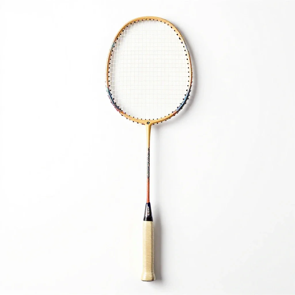 Badminton racquet isolated on a white background