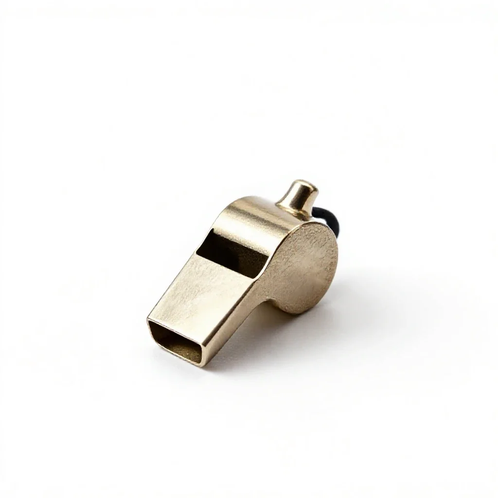 Whistle on a lanyard isolated on a white background