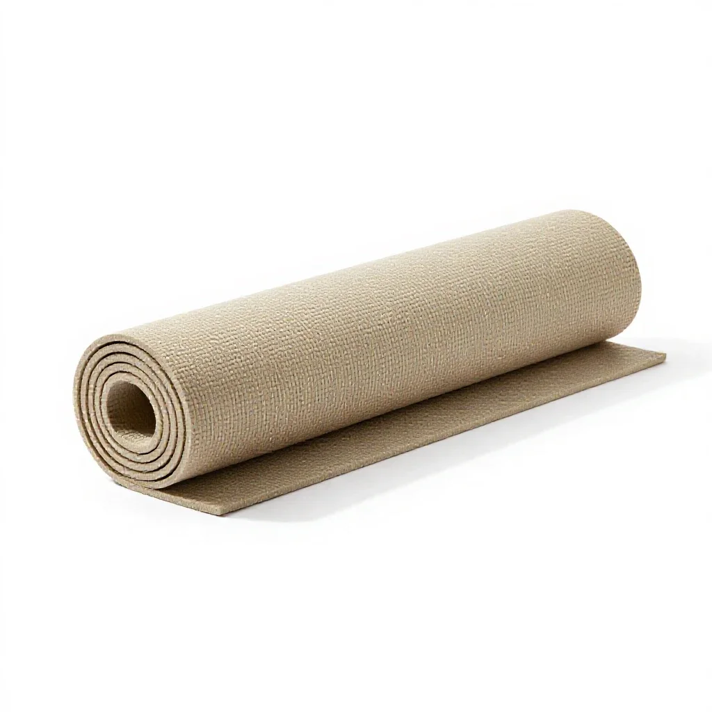 Yoga mat rolled up isolated on a white background