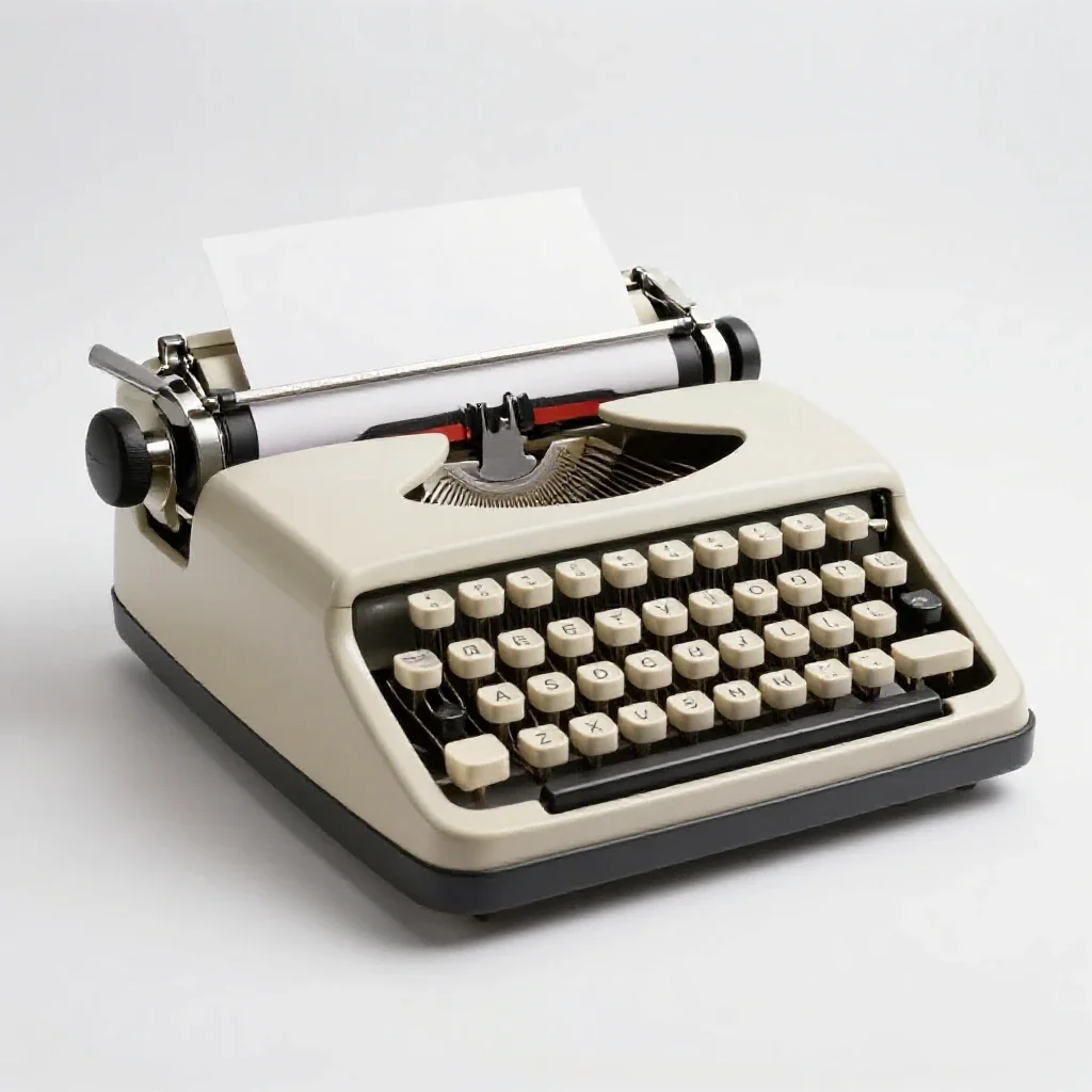 Typewriter isolated on a white background