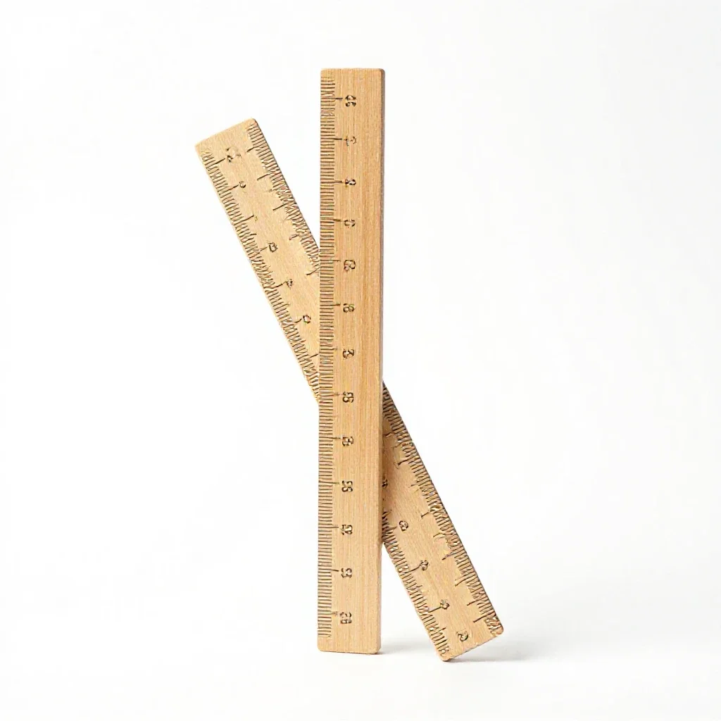 Wooden ruler isolated on a white background
