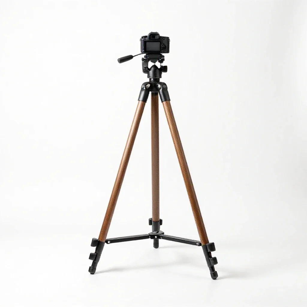 Camera tripod isolated on a white background