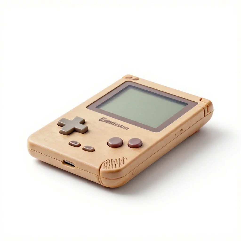 Handheld game console isolated on a white background