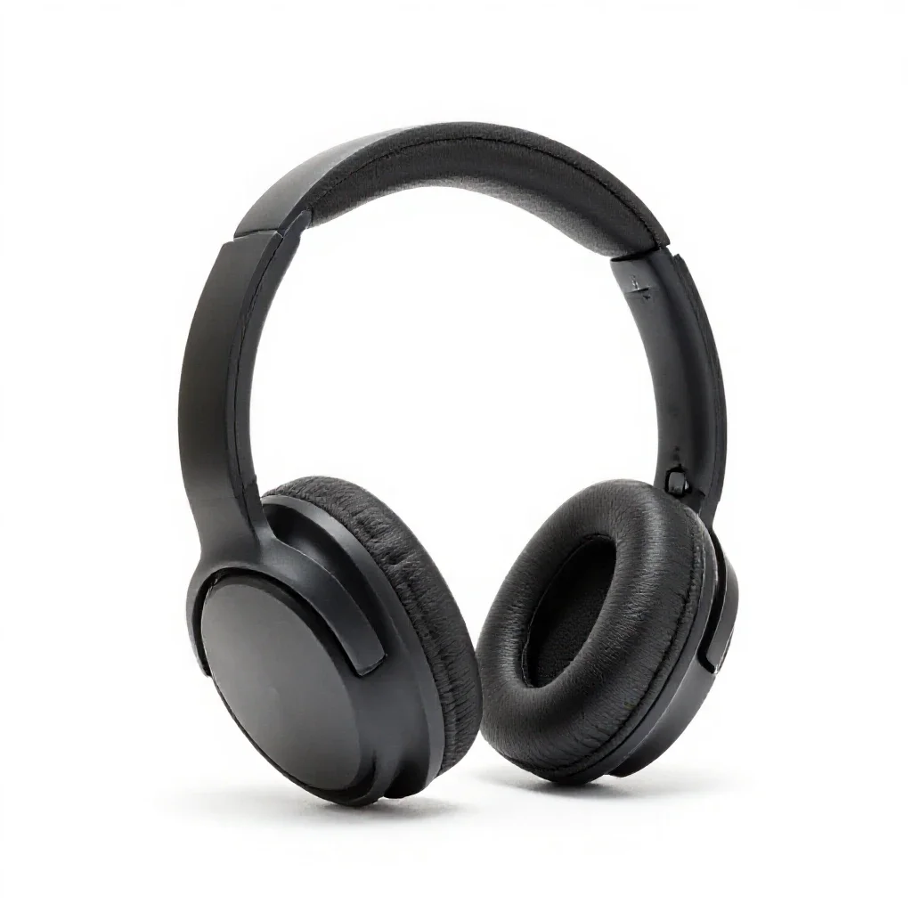 Pair of studio headphones isolated on a white background