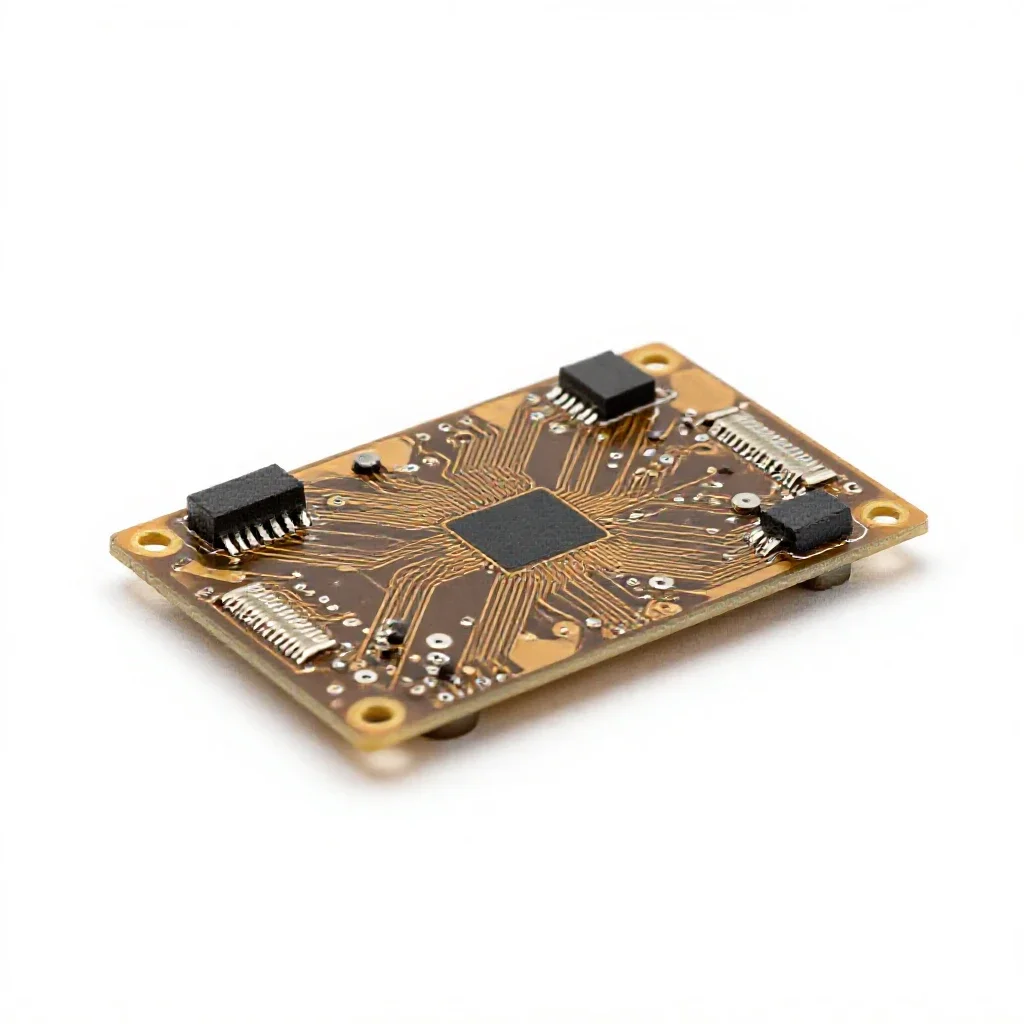 Soldered circuit board isolated on a white background