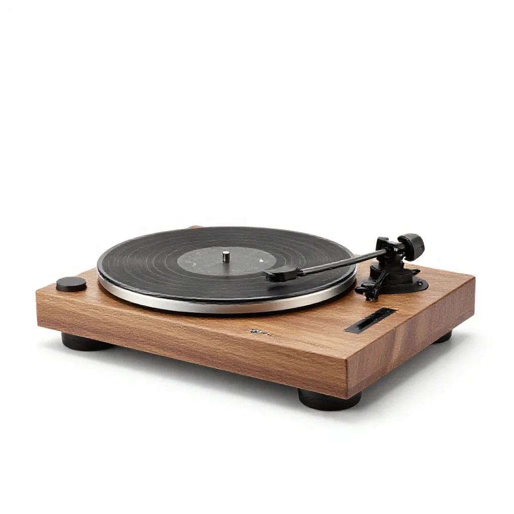 Turntable record player isolated on a white background