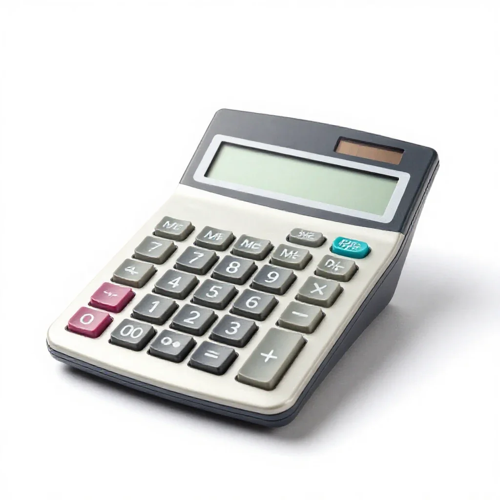 Electronic calculator isolated on a white background