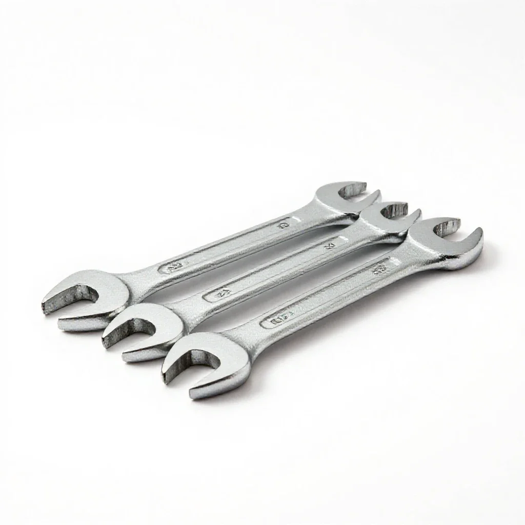 Tool roll of wrenches isolated on a white background
