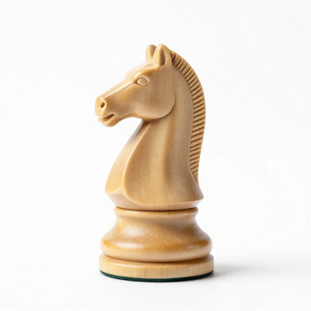 Chess knight piece isolated on a white background