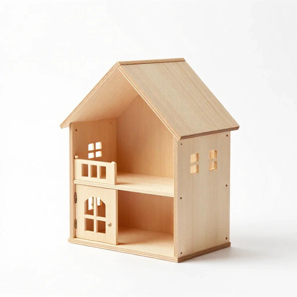 Dollhouse isolated on a white background