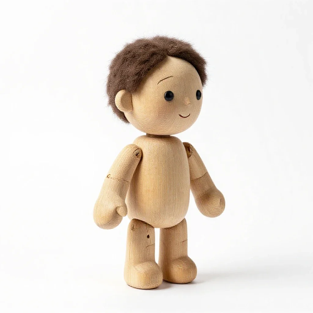 Marionette puppet isolated on a white background