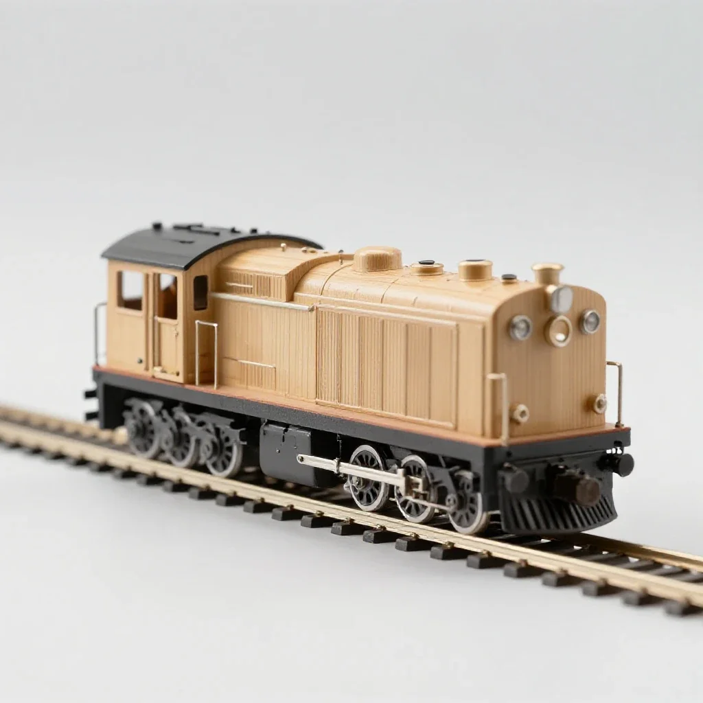 Model train locomotive isolated on a white background