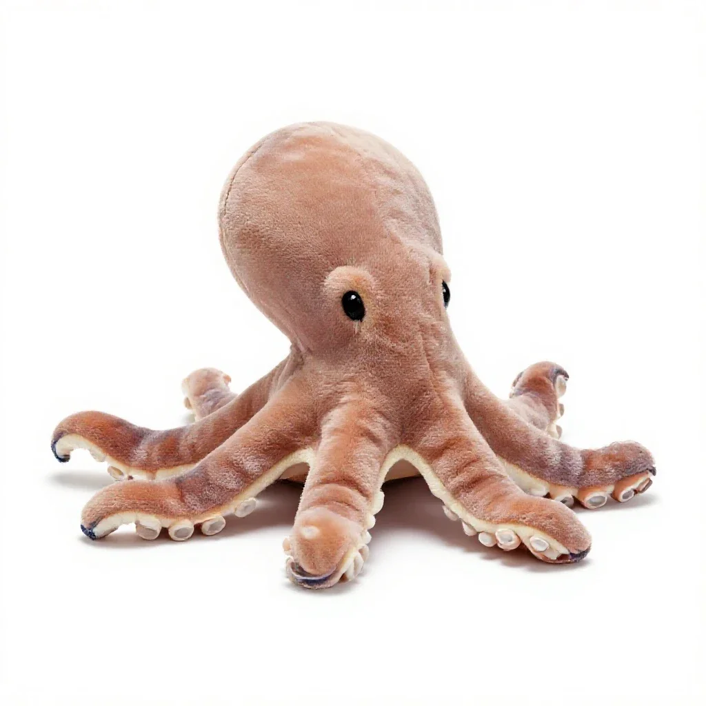 Plush octopus isolated on a white background