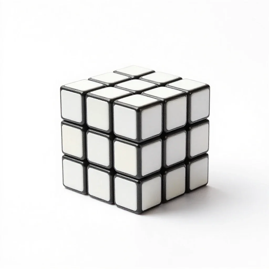 Rubik style twisty puzzle isolated on a white background