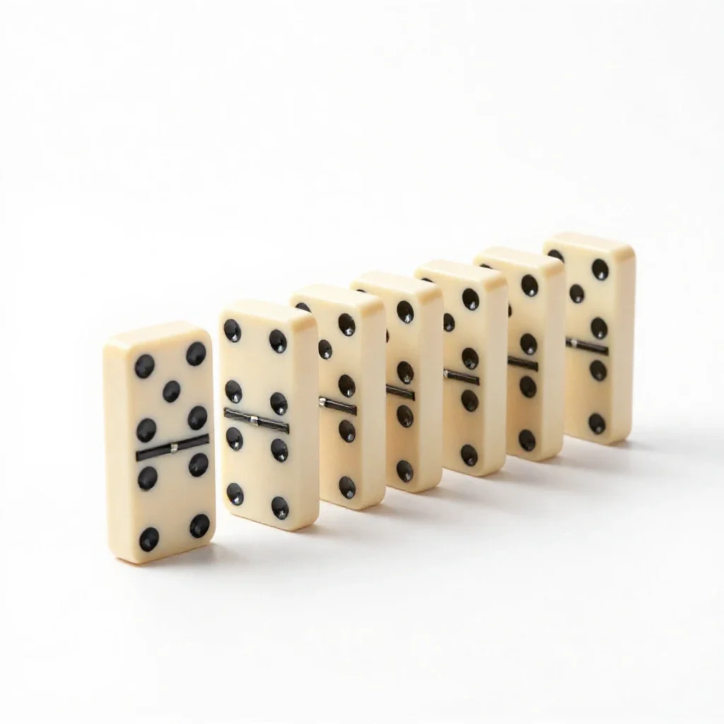Set of dominoes isolated on a white background