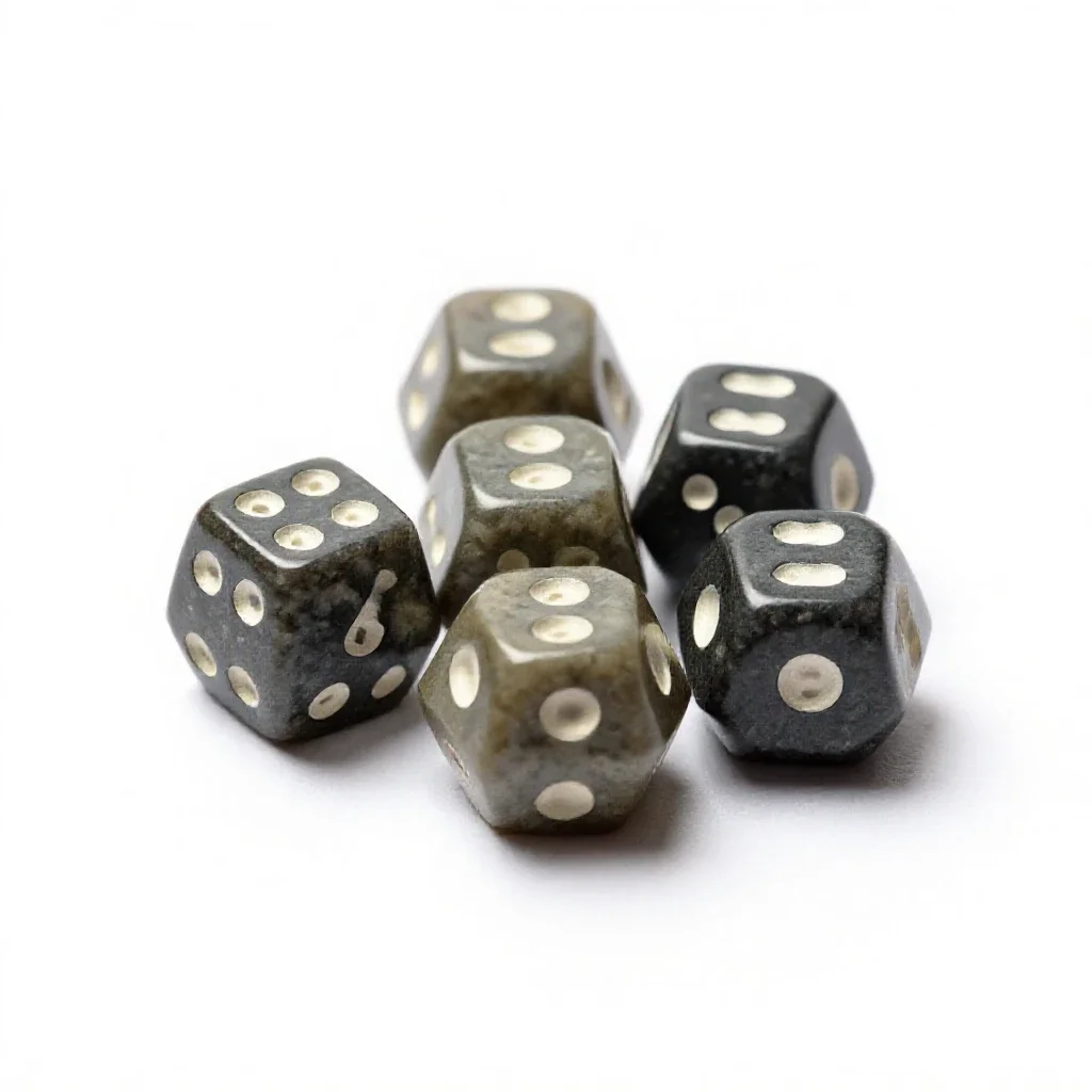 Set of polyhedral dice isolated on a white background