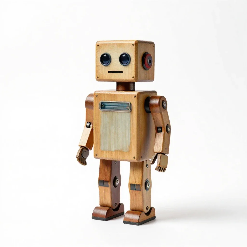 Wind-up robot isolated on a white background