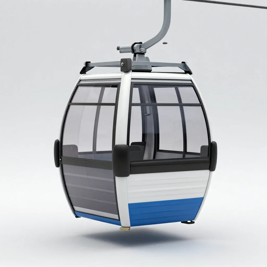 Cable car gondola isolated on a white background