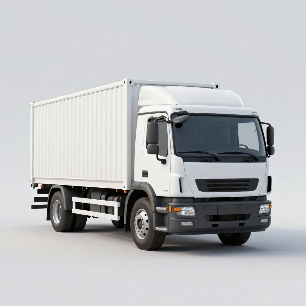Cargo container truck isolated on a white background