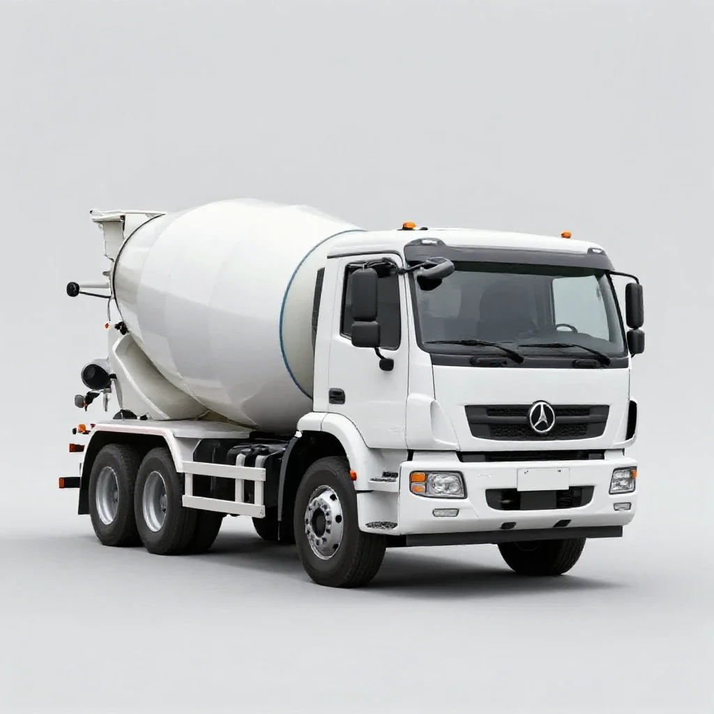 Cement mixer truck isolated on a white background