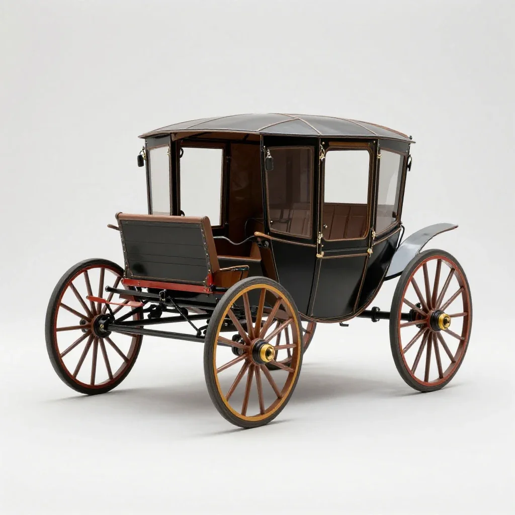 Horse-drawn carriage isolated on a white background