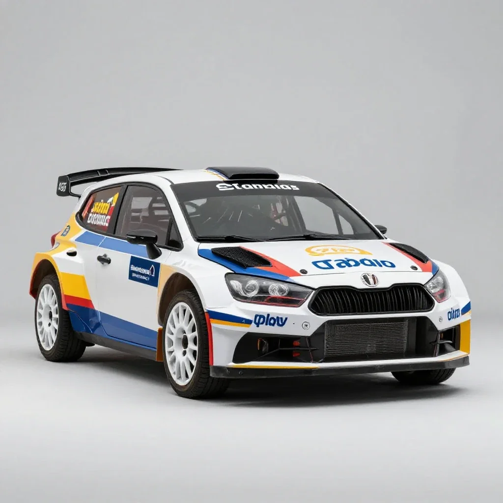Rally hatchback isolated on a white background