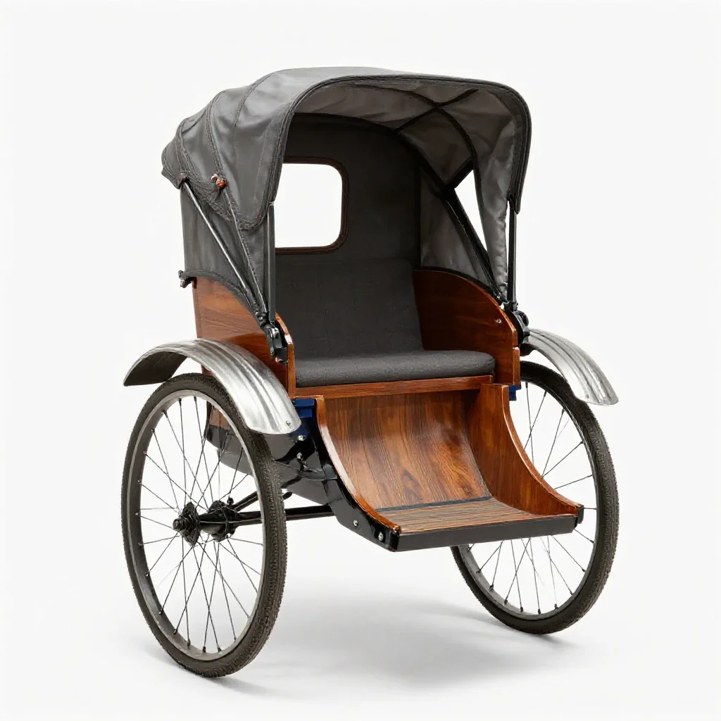 Rickshaw isolated on a white background