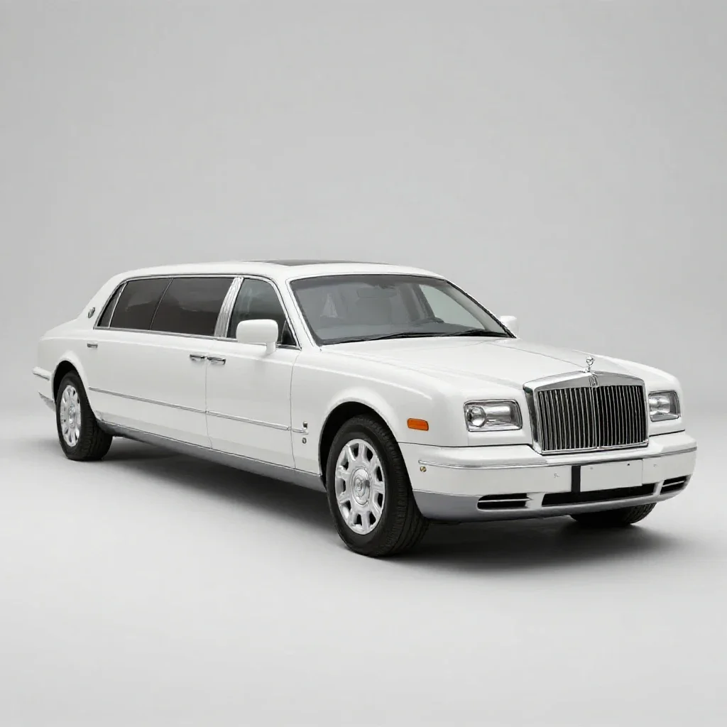 Stretched limousine isolated on a white background