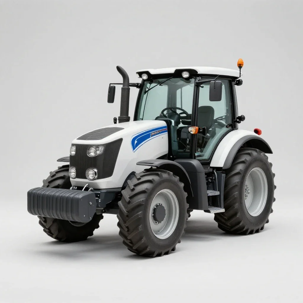 Tractor with a loader isolated on a white background