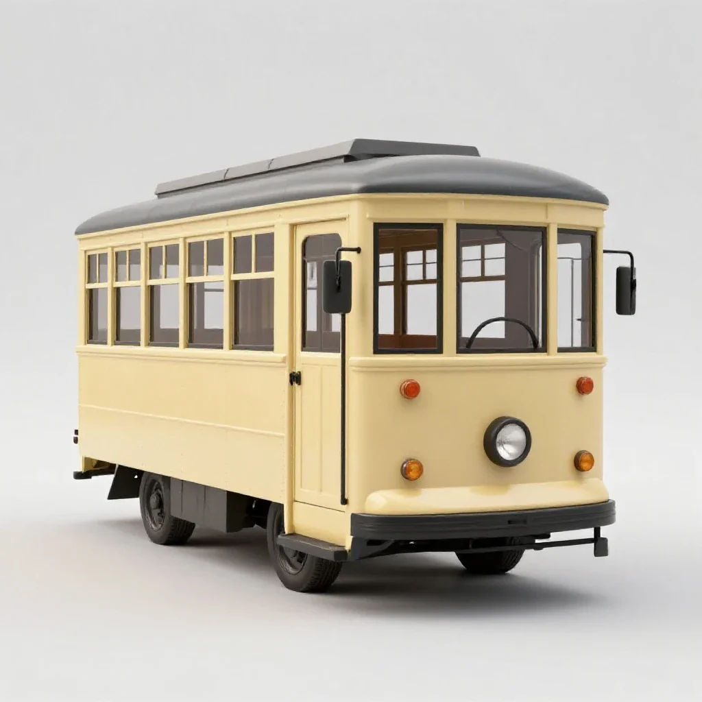 Tram carriage isolated on a white background