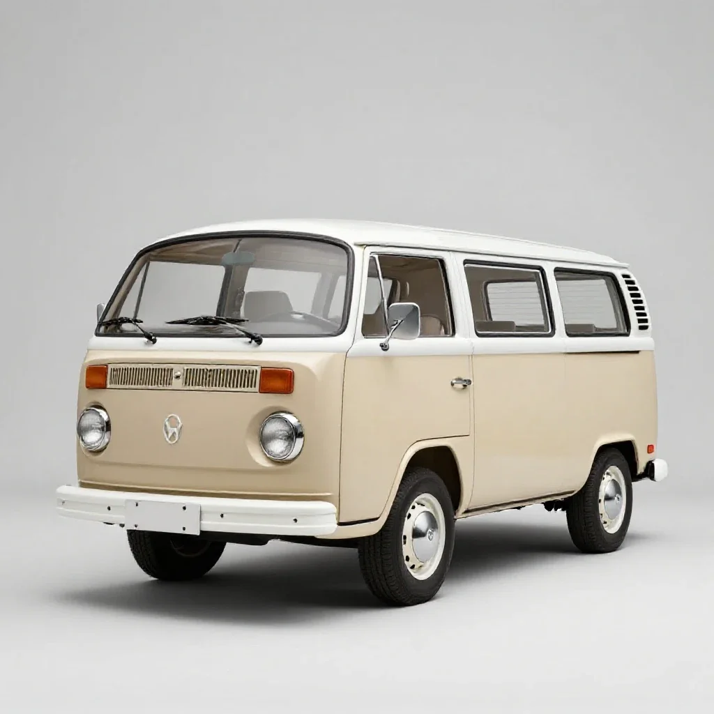 Vintage campervan isolated on a white background