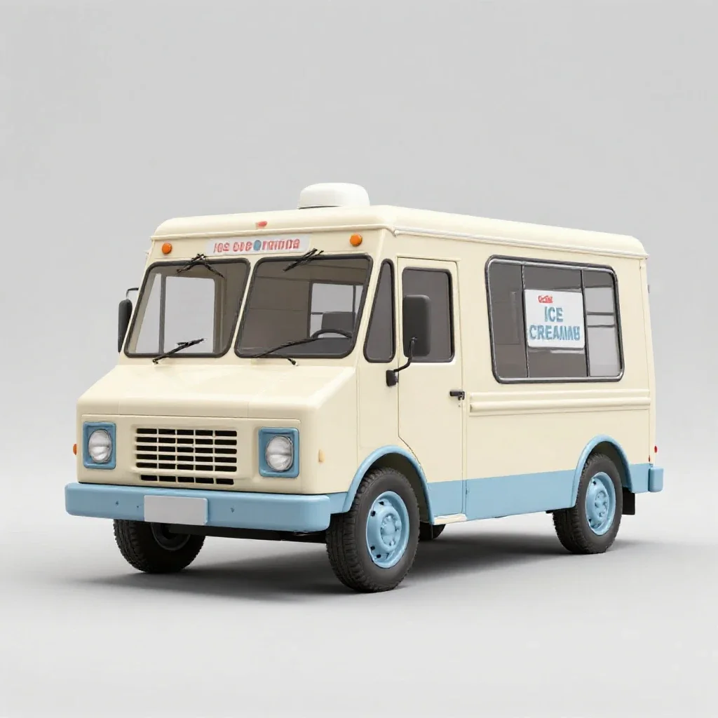 Ice cream truck isolated on a white background