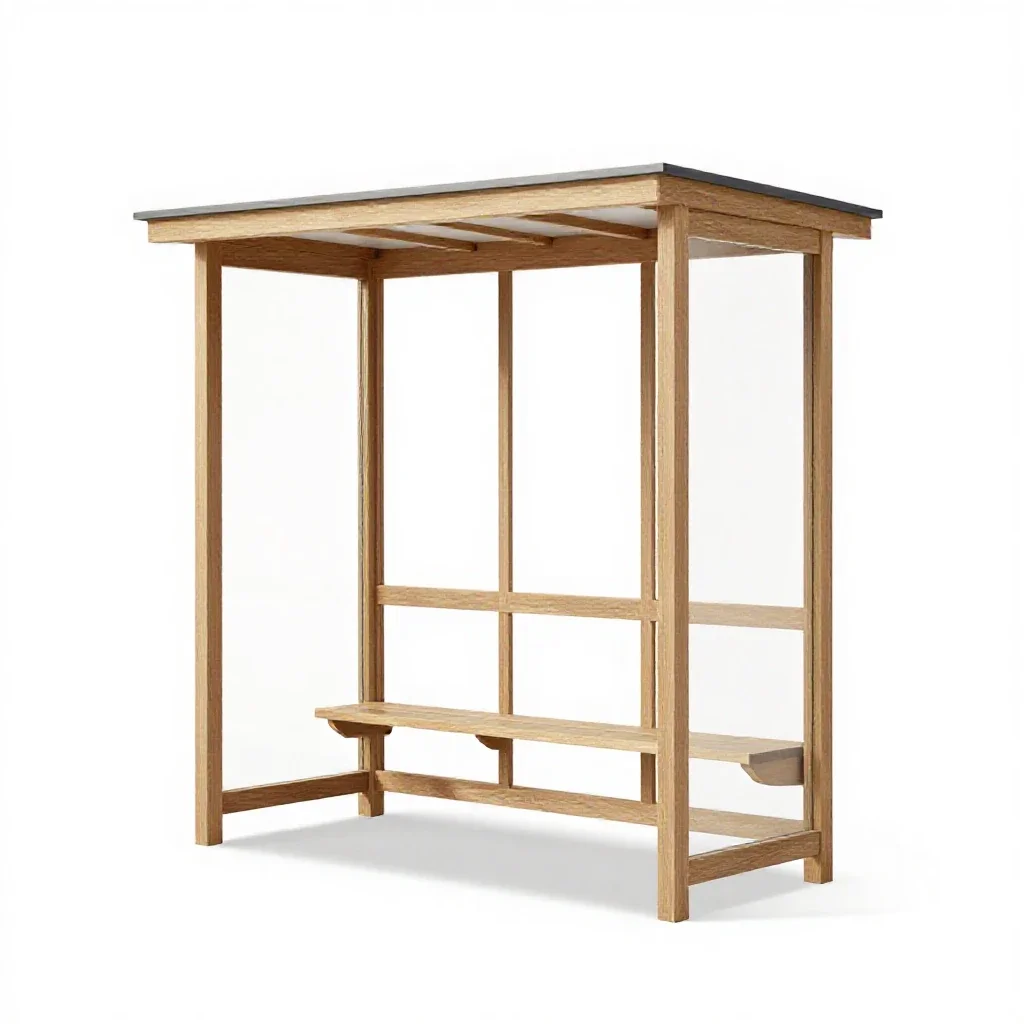 Bus shelter isolated on a white background