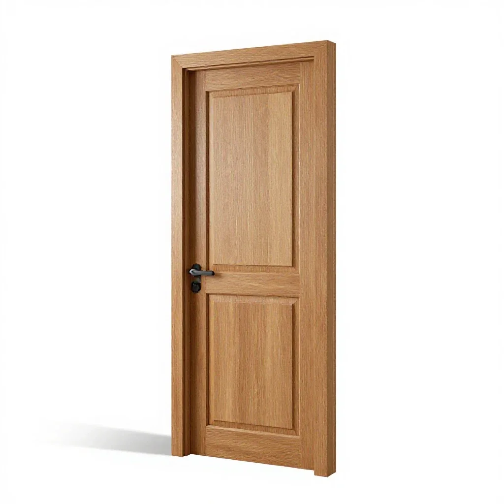 Carved wooden door isolated on a white background